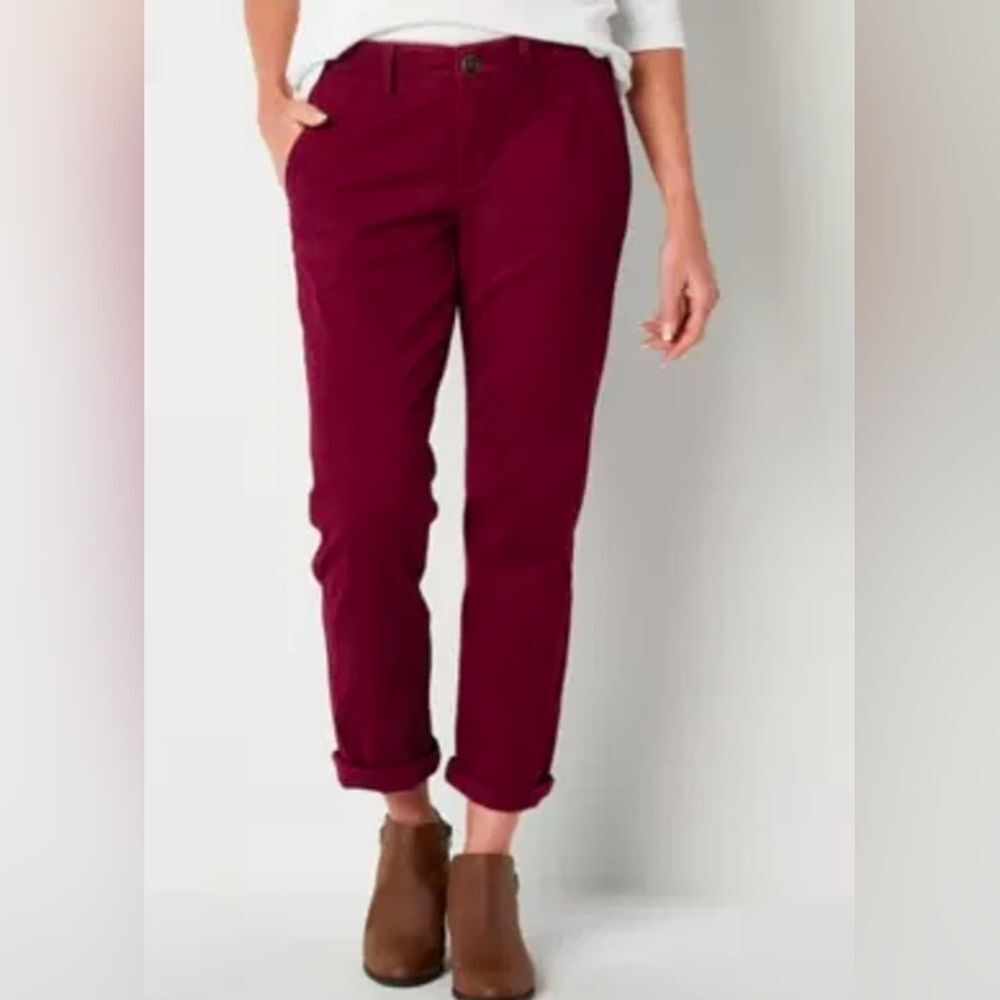 NWT St. John's Bay Girlfriend Chinos Plus Size 22W